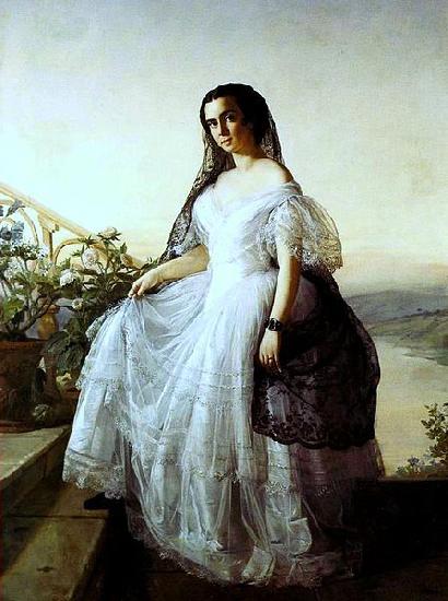 Francois-Auguste Biard Portrait of a woman oil painting image